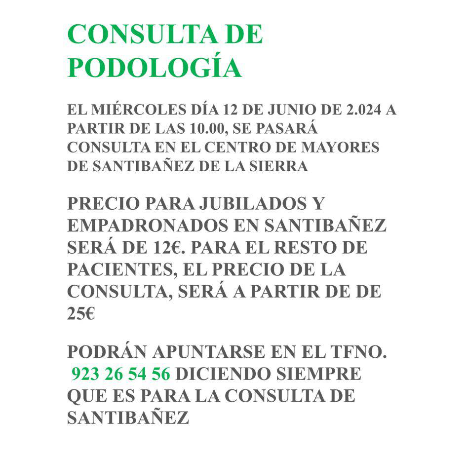 Consulta de podología