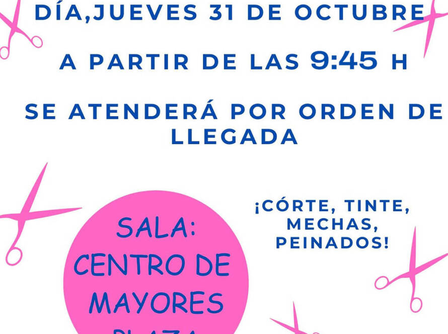 Cambio hora Servicio de peluquería: jueves 31 de octubre