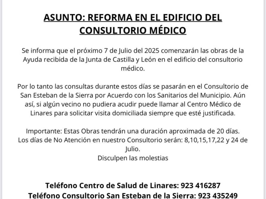 Reforma en el edificio del consultorio médico