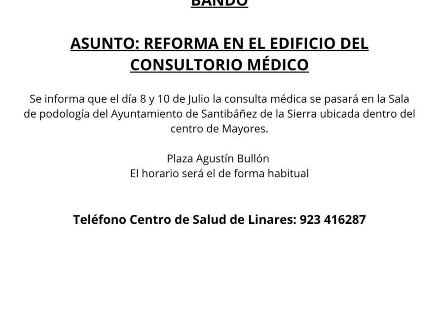 Reforma en el edificio del consultorio médico