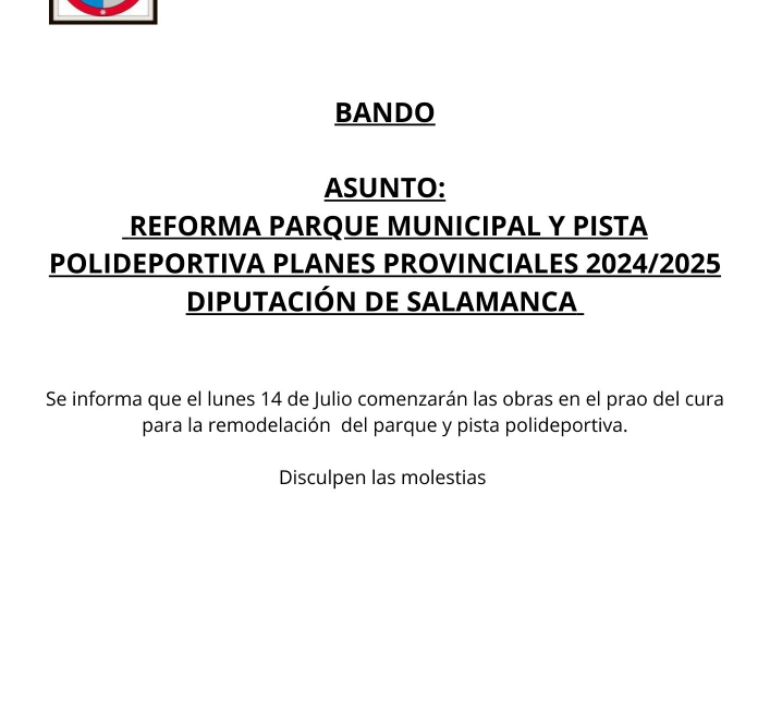 Reforma del parque municipal y pista polideportiva