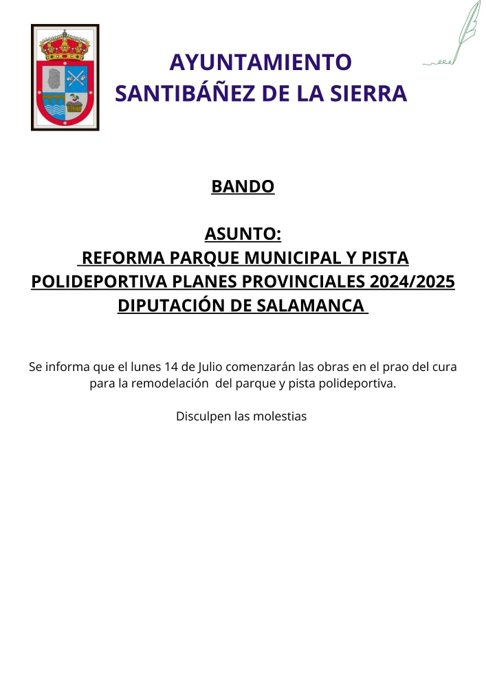 Reforma del parque municipal y pista polideportiva