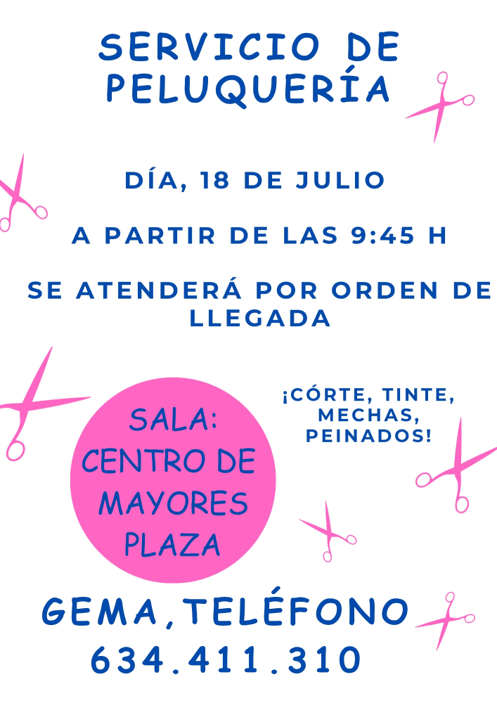 Servicio de peluquería 17 de julio