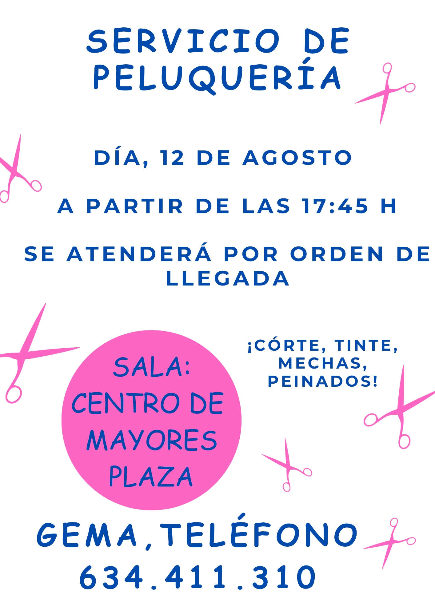 Peluquería 12 agosto