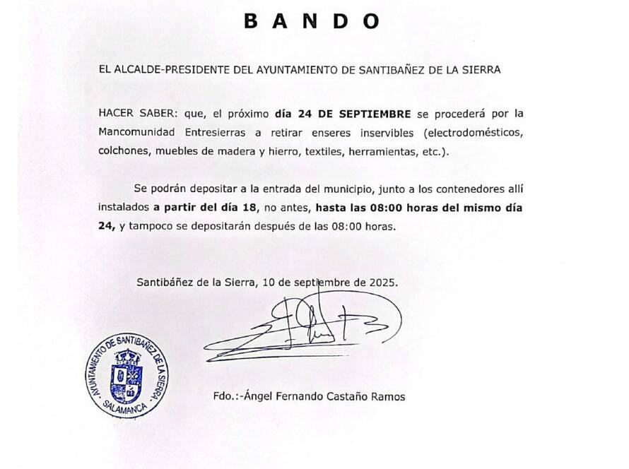 Bando recogida de enseres