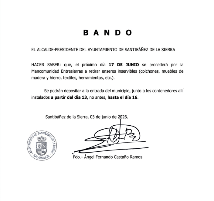 Recogida de enseres
