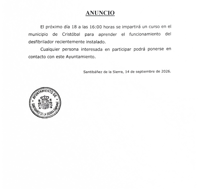 Curso de desfibrilador en Cristobal